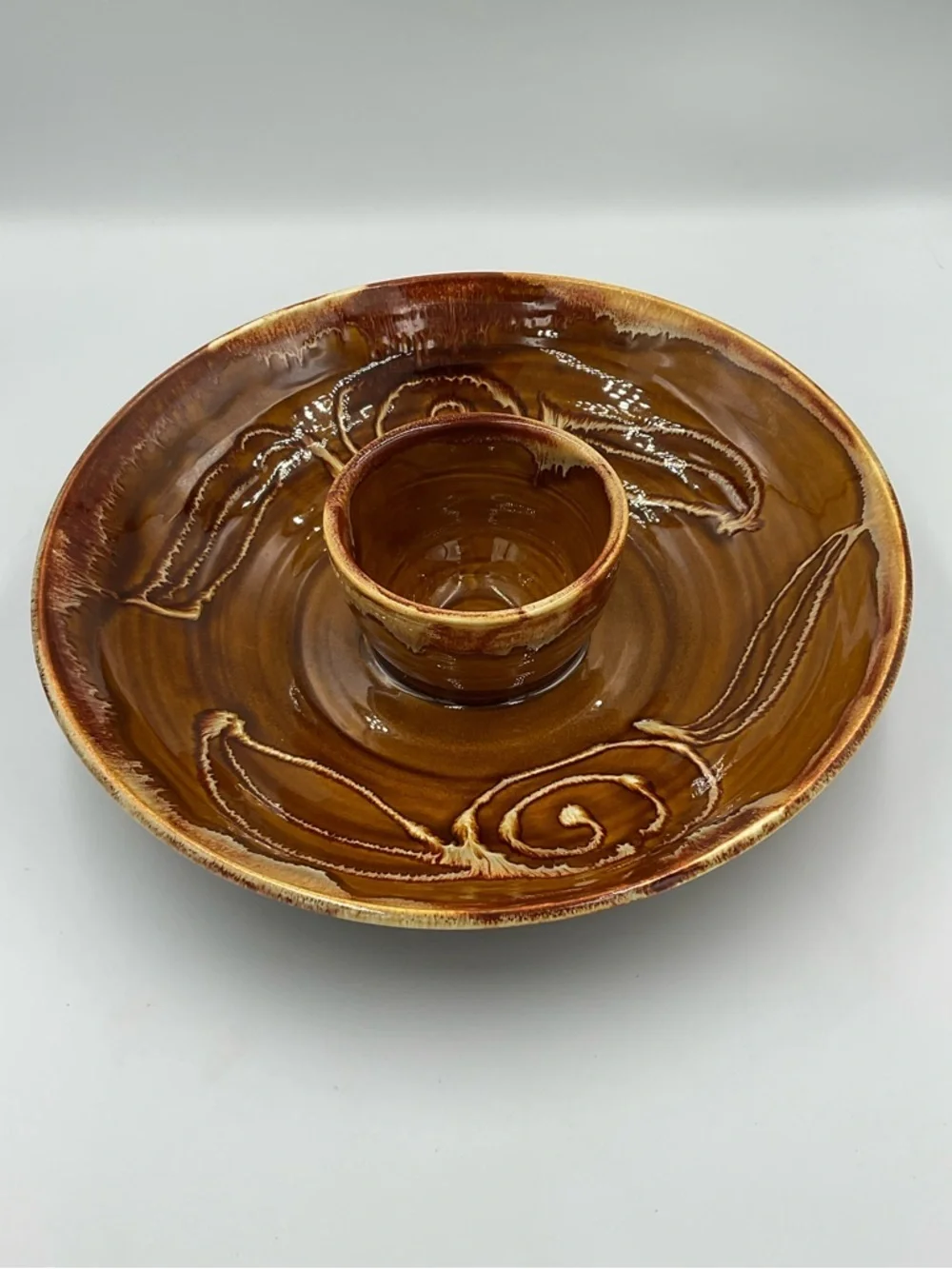 Vintage Dryden Pottery “Ozark Frontier” Original 1pc Chip and Dip Bowl